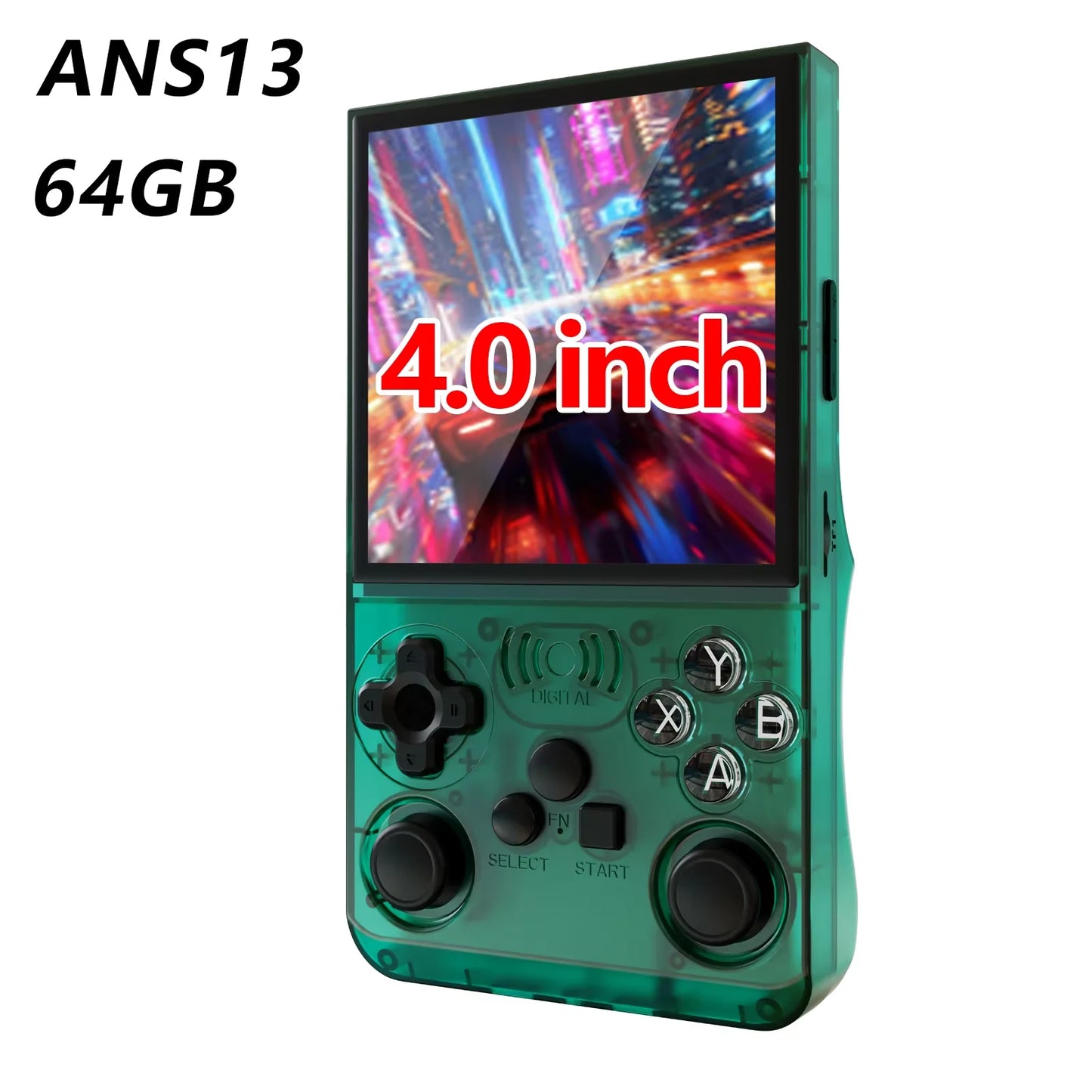 GAMINJA ANS13 4.0 Inch IPS Screen Retro Handheld Video Game Console 15000+ Games Built-in Linux Portable Pocket Gaming Console