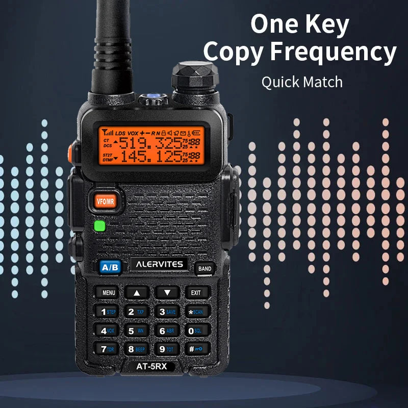 ALERVITES 2PCS AT-5RX 5RX radio, 5W/8W high-power dual-frequency two-way radio, remote handheld portable Baofeng walkie-talkie