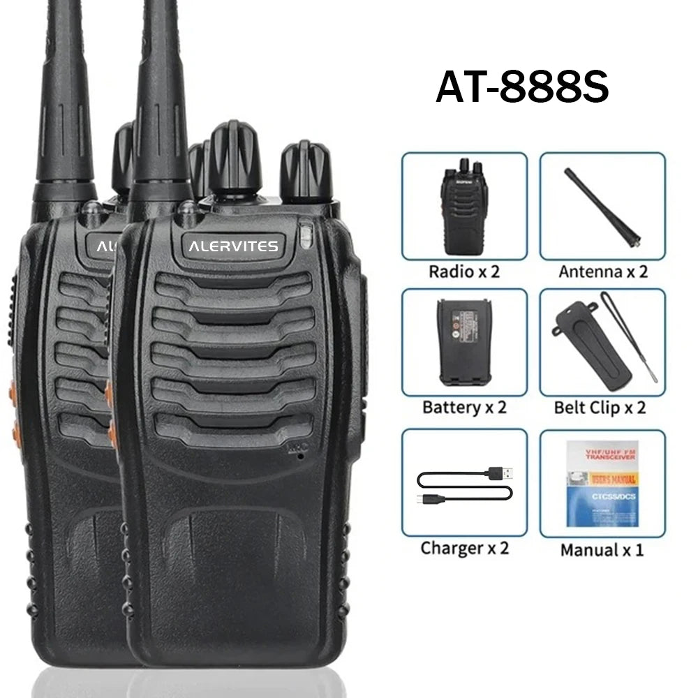 ALERVITES AT-888S 430-440MHz Walkie Talkie Wireless Frequency Copy Noise Reduction Encrypted Calls Mini Ham Radio