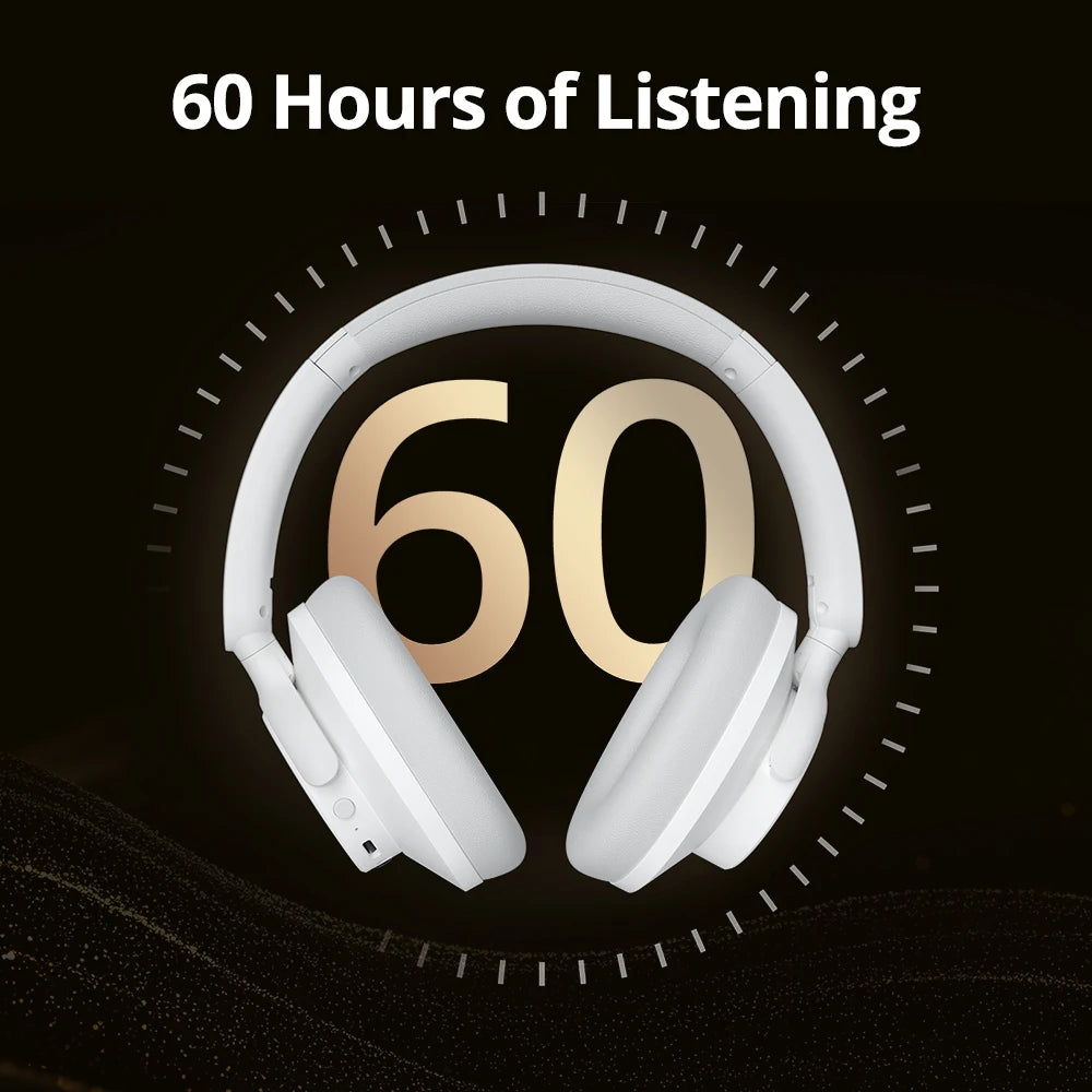 Tronsmart Sounfii Q20S Bluetooth Headphones Wireless Headset with Noise Suppression, 60 Hours Play Time, Hi-Res Audio, App Control
