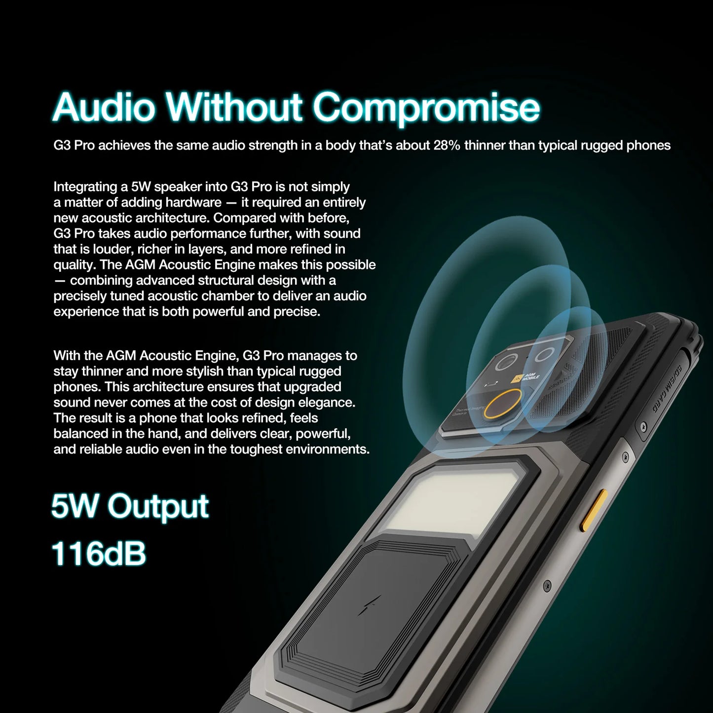 AGM G3 Rugged Phone 5G, Dimensity 7300, 10000mAh, IP68 Waterproof, Wireless Charging, Camping Light, 24（12+12）GB+512GB）