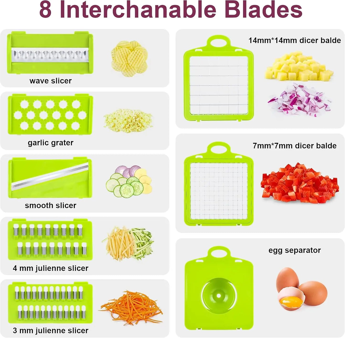 Upgraded Vegetable Chopper, Multi-Functional Easy Safe Kitchen Slicer Dicer for Fast Meal Preparation