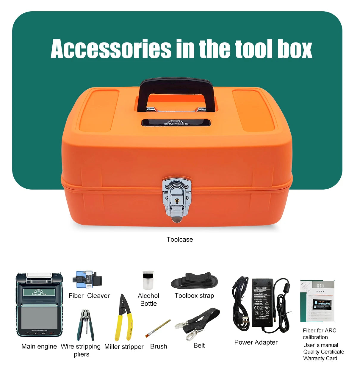 Signalfire AI-9 AI-6Ap Fusion splicer Machine 6 motor 5S splicing machine with VFL Optic power meter tool kits CE free shipping