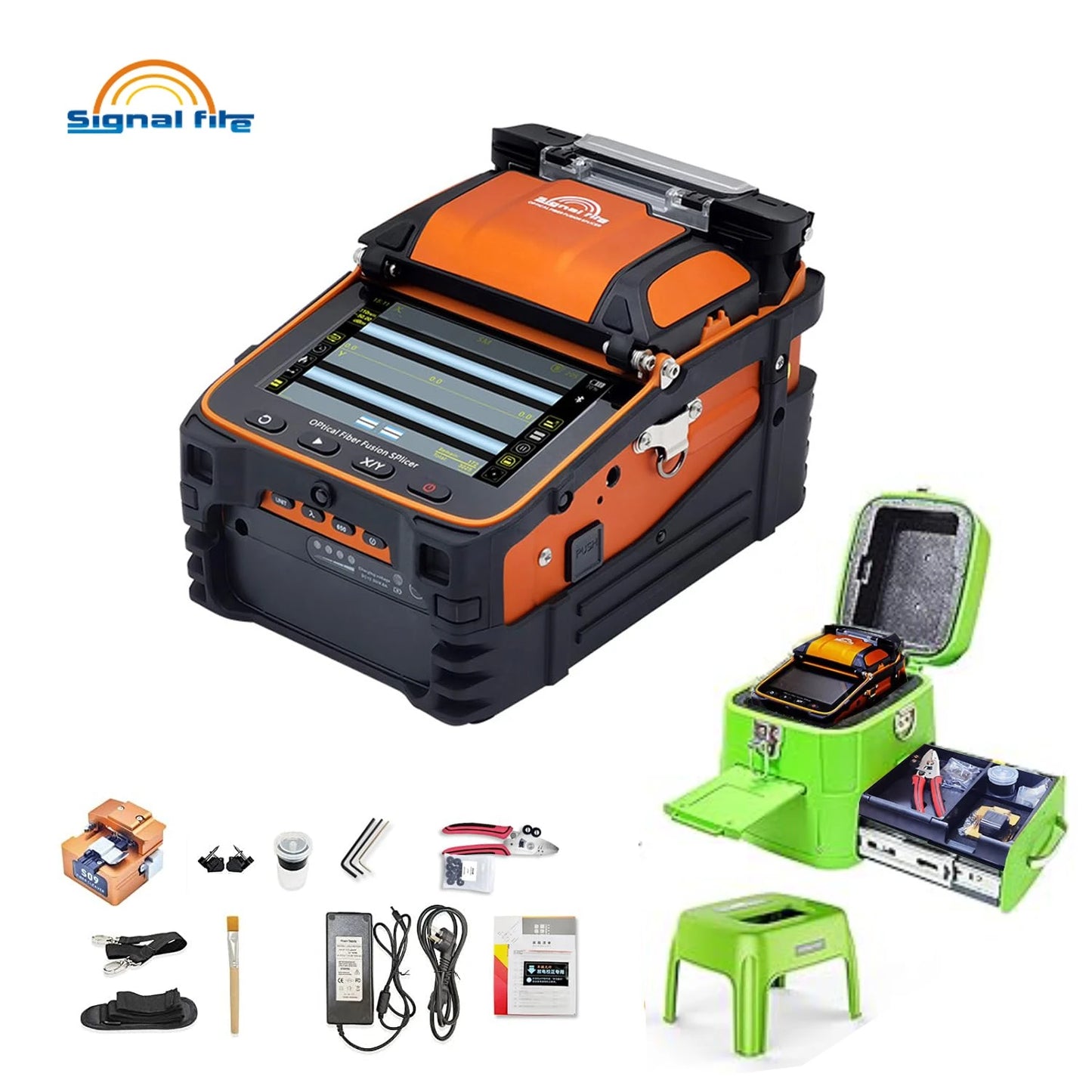 Signalfire AI-9 AI-6Ap Fusion splicer Machine 6 motor 5S splicing machine with VFL Optic power meter tool kits CE free shipping