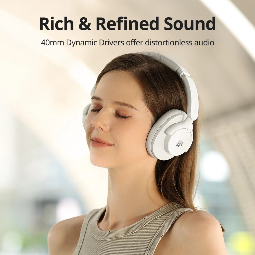 Tronsmart Sounfii Q20S Bluetooth Headphones Wireless Headset with Noise Suppression, 60 Hours Play Time, Hi-Res Audio, App Control