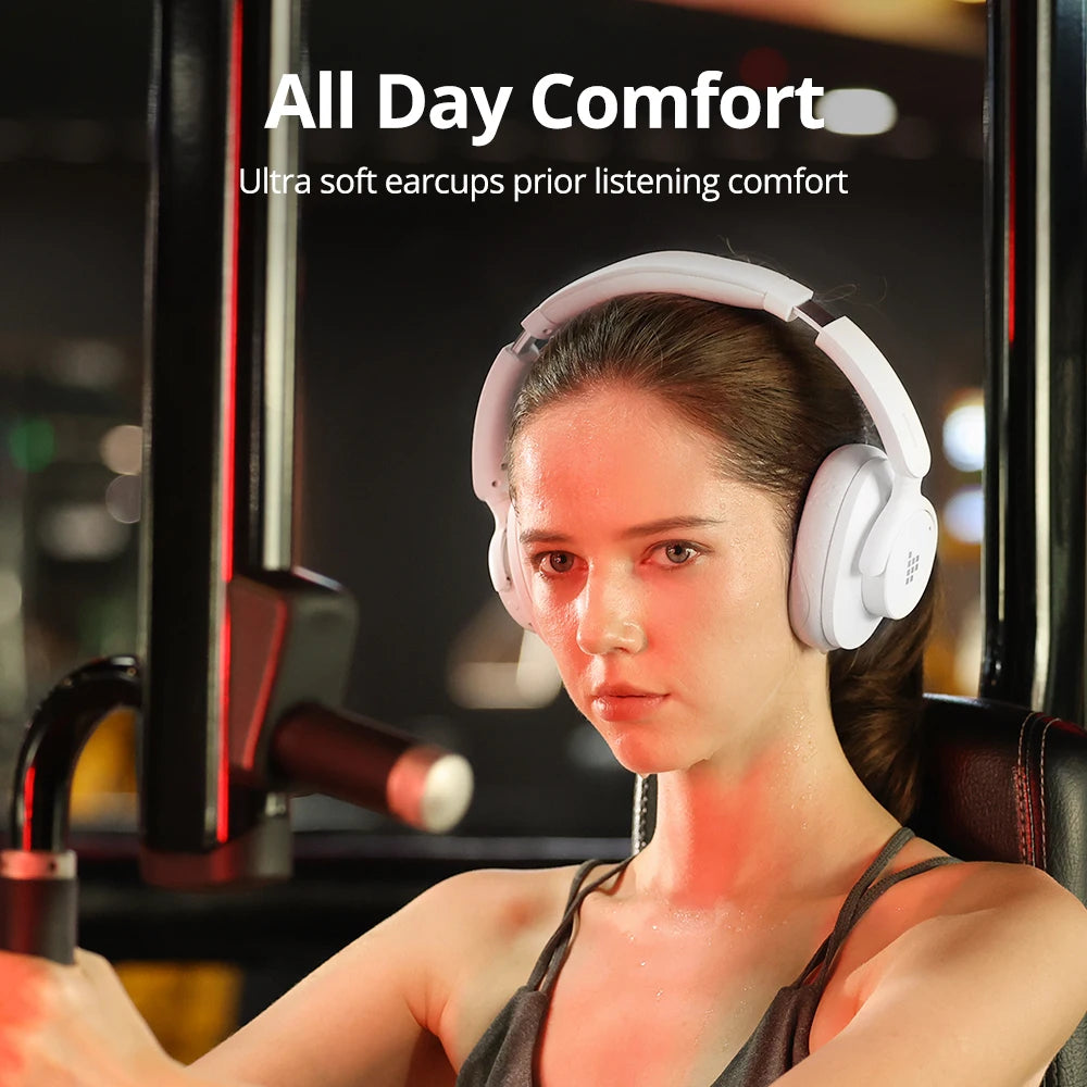 Tronsmart Sounfii Q20S Bluetooth Headphones Wireless Headset with Noise Suppression, 60 Hours Play Time, Hi-Res Audio, App Control