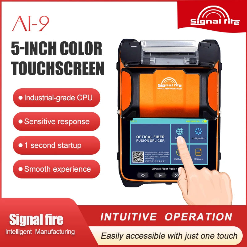 Signalfire AI-9 AI-6Ap Fusion splicer Machine 6 motor 5S splicing machine with VFL Optic power meter tool kits CE free shipping