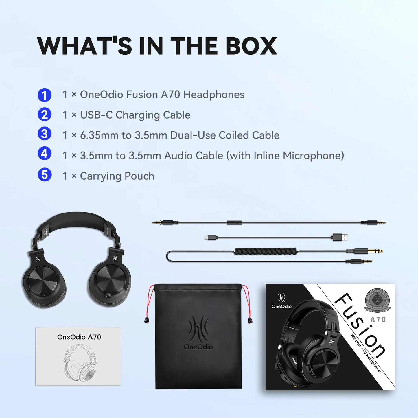 Bluetooth Wireless Headphones 72H With Mic Over Ear Hi-Res Audio 3.5/6.35mm Wired Studio DJ Mixing Monitor HiFi Headset