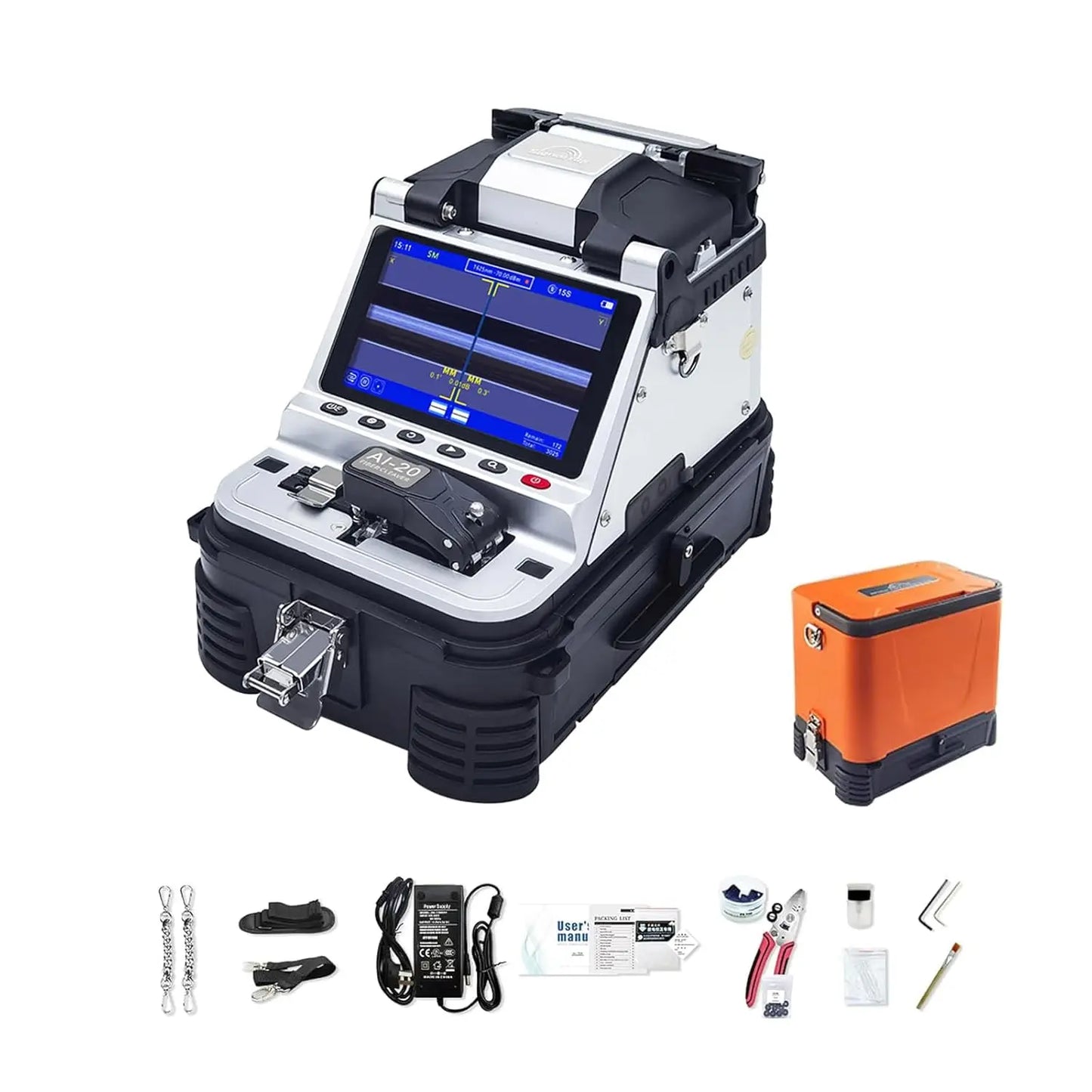 Signalfire AI-9 AI-6Ap Fusion splicer Machine 6 motor 5S splicing machine with VFL Optic power meter tool kits CE free shipping