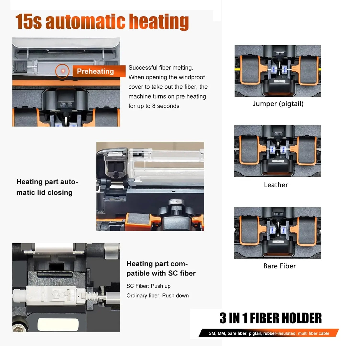 Signalfire AI-9 AI-6Ap Fusion splicer Machine 6 motor 5S splicing machine with VFL Optic power meter tool kits CE free shipping