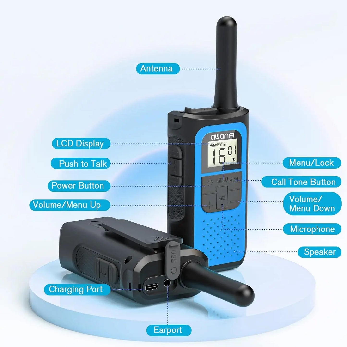 2/3/4 Pack Walkie Talkies for Adults and Kids, Long Range Rechargeable 2 Way Radios with VOX for Camping Hiking Cycling