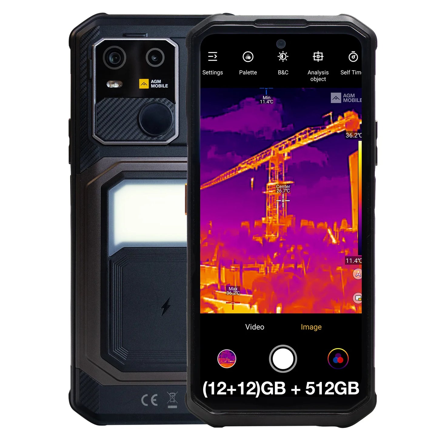AGM G3 Rugged Phone 5G, Dimensity 7300, 10000mAh, IP68 Waterproof, Wireless Charging, Camping Light, 24（12+12）GB+512GB）